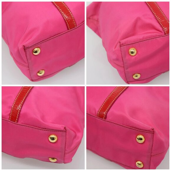 PRADA Hand Bag Nylon 2way Pink Gold Auth 120480 - Picture 14 of 16
